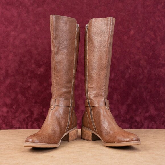 Korks Women Theresa Brown Vegan Leather Riding Wide Calf Knee Boots size 9.5 - Picture 3 of 10